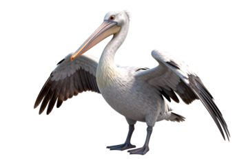 Great White Pelican with Open Wings