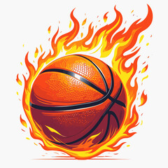 fiery basketball vector image