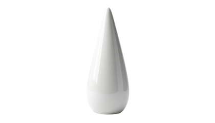 Smooth, white, tear-shaped object isolated on black background