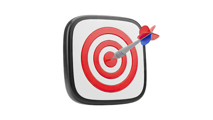 Dart hitting bullseye on target