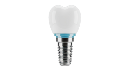 Dental Implant with Ceramic Crown and Blue Abutment