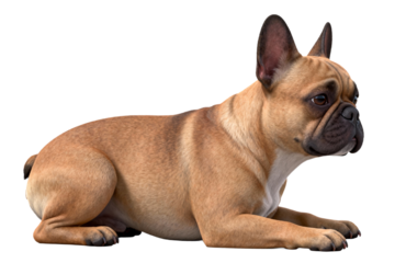 French Bulldog Lying Down, Tan and White Coat