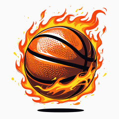 fiery basketball vector image