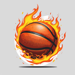 fiery basketball vector image