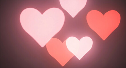 Minimal Valentine&rsquo;s Day conceptual background with luminous heart patterns and Copy Space