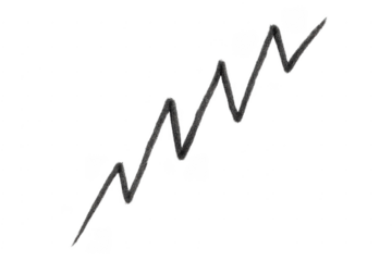 Hand drawing zigzag line chart increasing progress