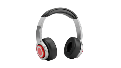 Sleek Over-Ear Headphones with Red Accents