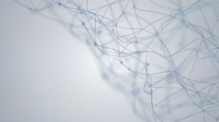 Abstract white digital network lines and soft technology connections