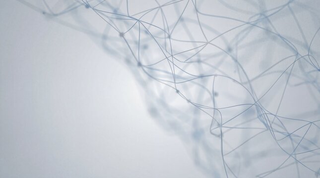Abstract white digital network lines and soft technology connections - Powered by Adobe