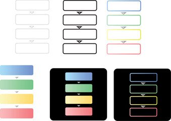 Minimalist timeline infographic set with customizable text boxes and icons for project planning and workflow visualization