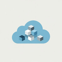 Modular cloud architecture icon