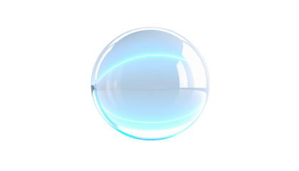 Translucent sphere with inner glow, isolated against black