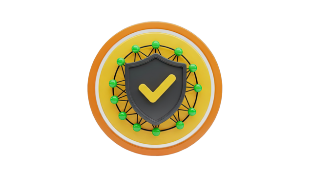 Digital Security Shield with Network Connections - Powered by Adobe