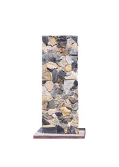 Stone pole isolated on white background , clipping path