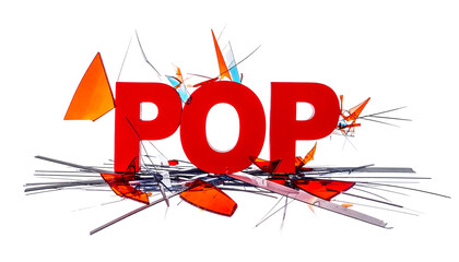 Red "POP" text bursts with fiery shards against a black backdrop