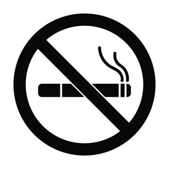 No Smoking Sign, Prohibition Symbol, Cigarette Ban Icon Symbol