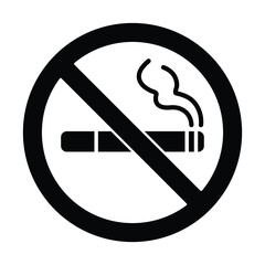 No Smoking Sign, Prohibition Symbol, Cigarette Ban Icon Symbol