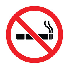 No Smoking Sign, Prohibition Symbol, Cigarette Ban Icon Symbol