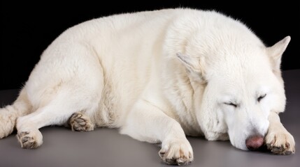 Polar bear sleeping peacefully on a table surrounded by a cozy and relaxing environment for a perfect nap