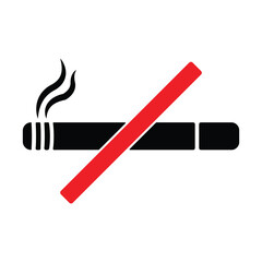 No Smoking Sign, Prohibition Symbol, Cigarette Ban Icon Symbol