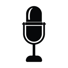 Fototapeta premium microphone icon on white background silhouette vector
