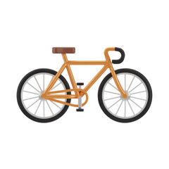Fototapeta premium 3D icon Classic brown bicycle isolated on transparent background