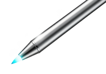 Silver stylus with blue tip