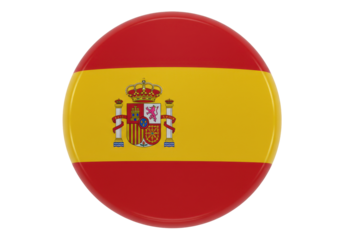 Detailed Oval Spanish Flag with Royal Coat of Arms