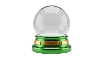 Empty Glass Snow Globe with Green and Gold Base