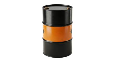 Black and Orange Hazardous Material Drum with Warning Symbol