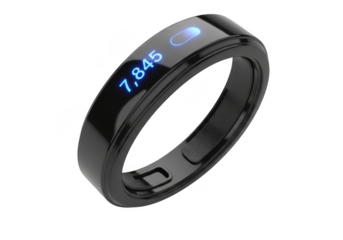 Black smart fitness tracker ring