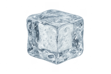 Ice cube cooling drink on transparent background