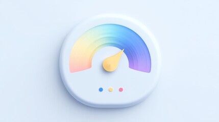 Hybrid mood tracker icon concept featuring a rainbow-colored object for vibrant emotions and creative expression