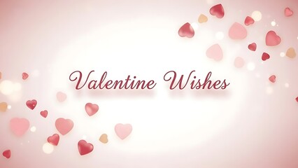 A romantic Valentine's Day greeting card with hearts and soft pink hues celebrating love and affection