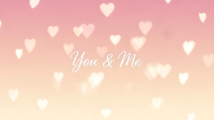 Soft Focus Hearts Floating in Gradual Pink to Yellow Gradient Background