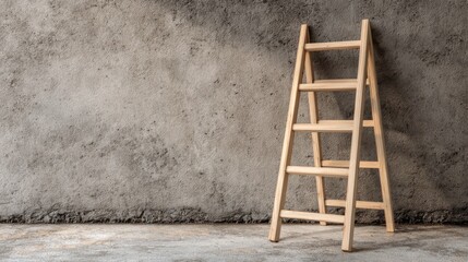 Wooden ladder leaning against a wall depicting phased building plans and lifestyle ease in home improvement concepts