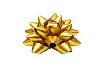 Close-up of a Luxurious Gold Gift Bow