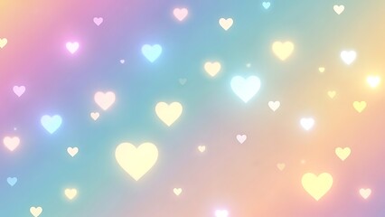 A vibrant and colorful background filled with floating hearts in various sizes and pastel colors, evoking emotions of joy and love