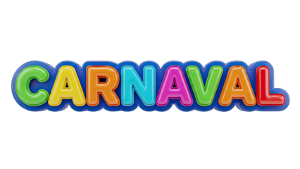 Colorful "CARNAVAL" text in 3D letters