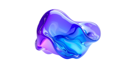 Vivid, amorphous blob with glossy, gradient-filled surfaces on black
