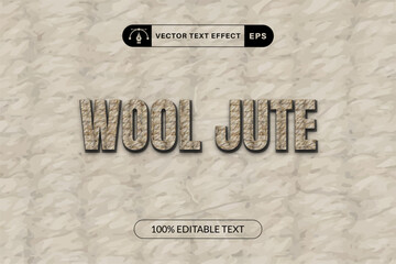 wool jute texture text effect
