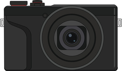 Modern Black Compact Digital Camera