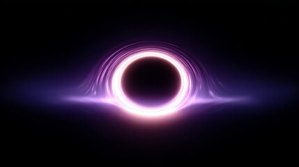 Blurred Black Hole Background with Dark Purple Center and Light Bending