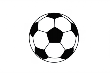 Classic black and white soccer ball on transparent background