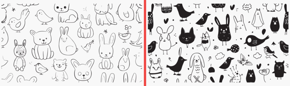 cute animal icons, baby animal vector, cartoon animal set, kids animal illustration, animal outline icons, playful wildlife symbols, zoo animal pack, cute character animals, child friendly icons, anim