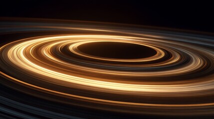 Blurred Planetary Rings Background with Golden Brown Hues and Patterns