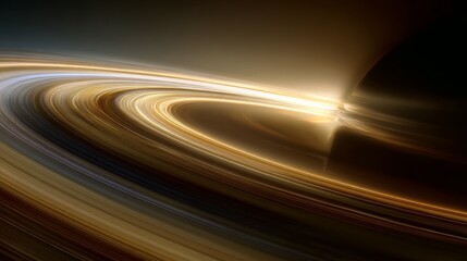 Blurred Planetary Rings Background with Golden Brown Hues and Patterns