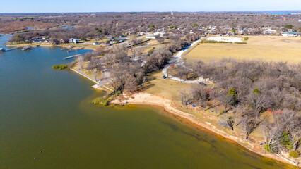 Soaring Above Pelican Park Lake Beach | Texas Drone Shot