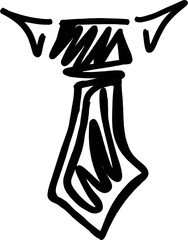 Tie Logo Icon with Line Art doodle style