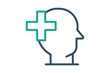 Obraz premium Mental health icon. line icon style. icon related self care. benefit elements vector illustration